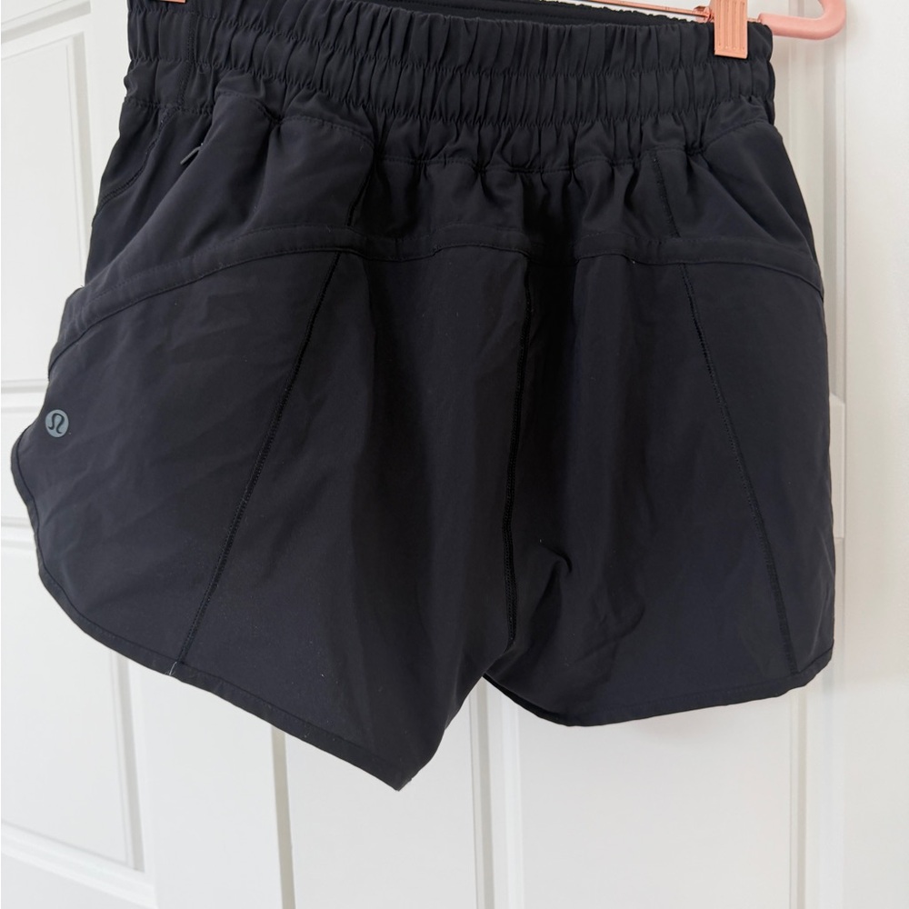 Lululemon Track That High Rise 3inch shorts, Size 6, Black, EUC. - Picture 2 of 3